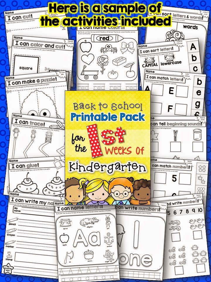 Back to School Printable Pack for the First Weeks of Kindergarten
