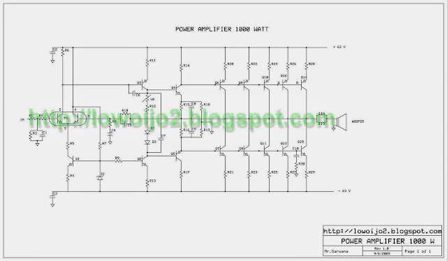 SKEMA RANGKAIAN Power Amplifier 1000 Watt | Multimedia Shot Production