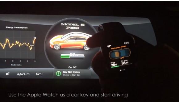 the good word groundswell: Apple Watch App Lets You Talk to Your Tesla Model S Electric Car