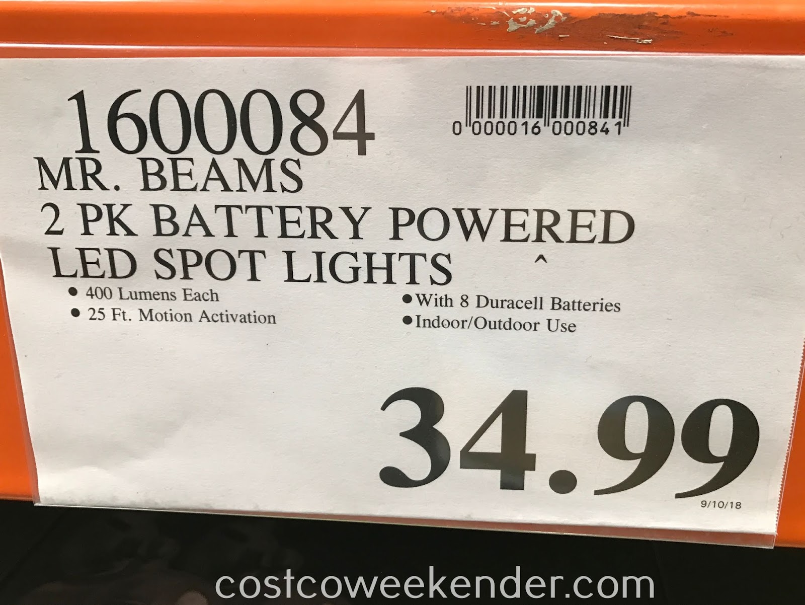 Mr Beams LED Ultra Bright Spotlight (2 pack) Costco Weekender