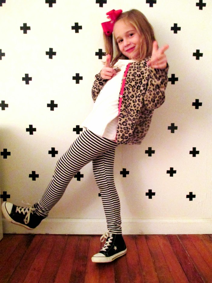 Kid's style how to mix stripes and leopard print