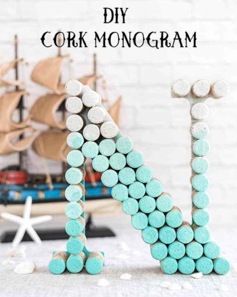 Wine Cork Monogram Letter