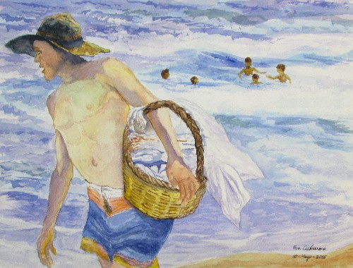 TALLER de ACUARELA de HILARIO Aprendiendo de Sorolla. El pescador. 386.