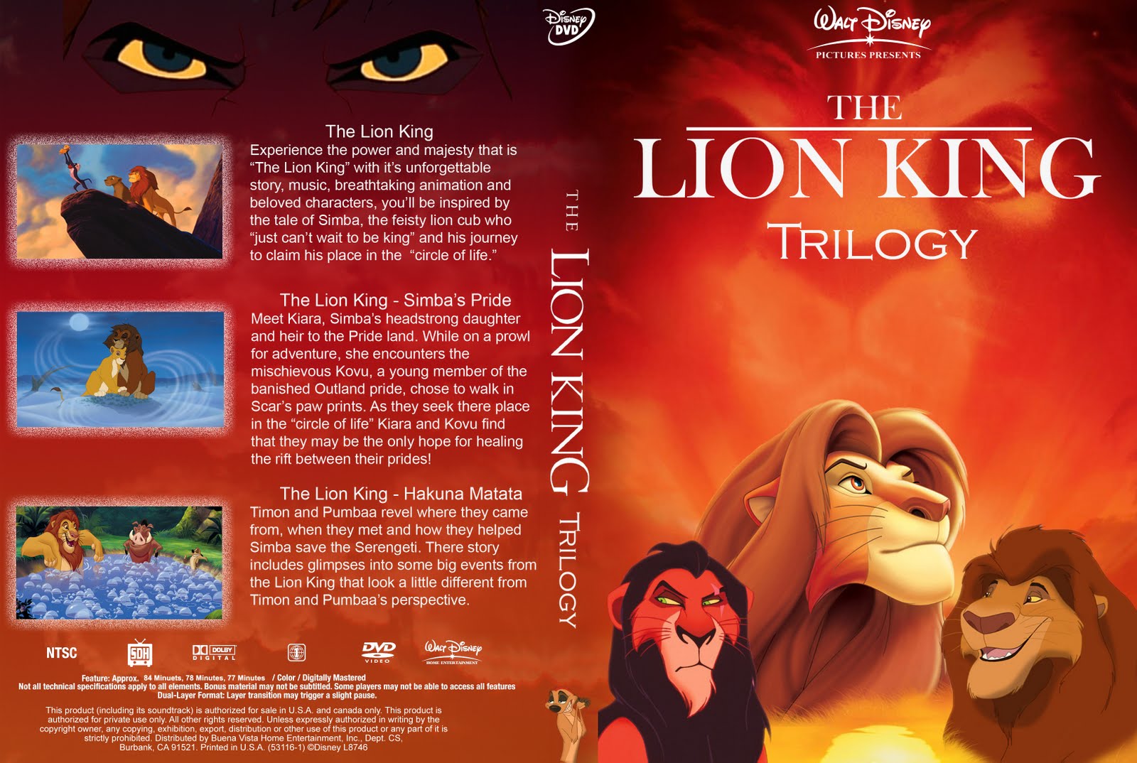 DVD COVERS AND LABELS: The Lion King Trilogy dvd cover