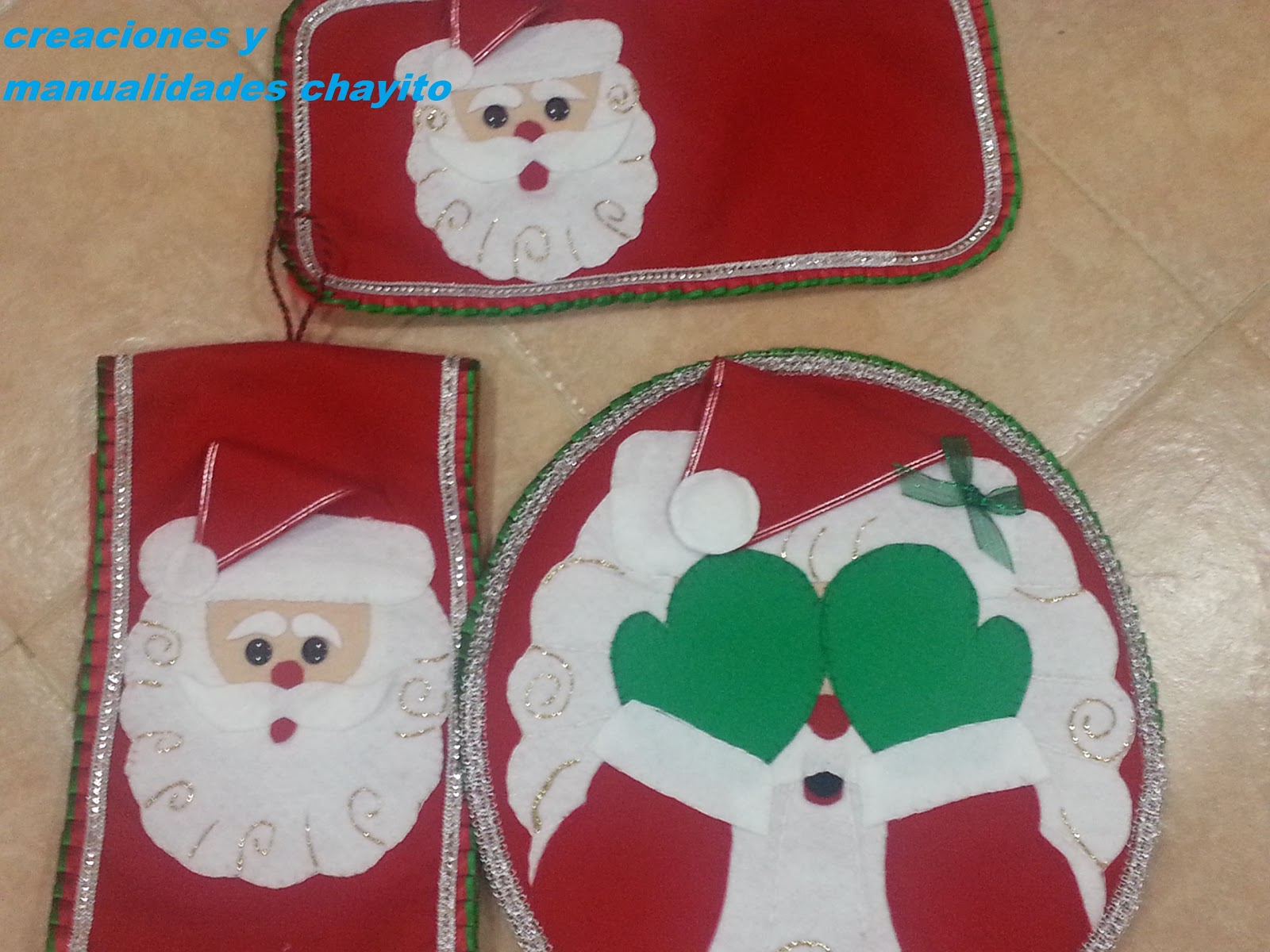 Creaciones y Manualidades "Chayito": juegos de baño de santa claus