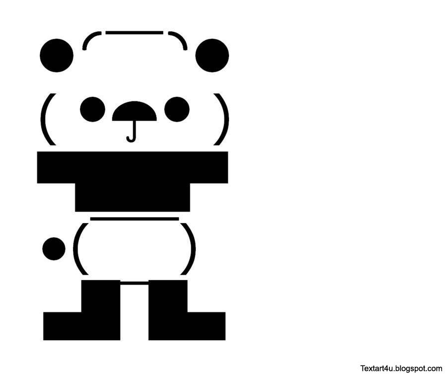 unicode panda picture with codes cool ascii text art 4 u