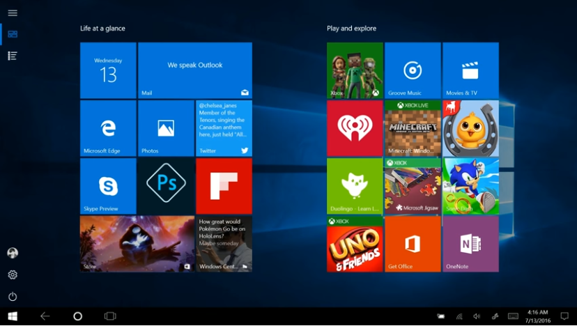 La nuova Modalità Tablet di Windows 10 AU (video) HTNovo