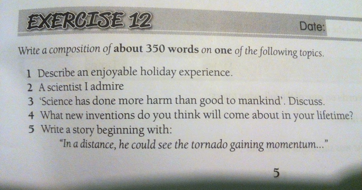 Model essays for o levels english image