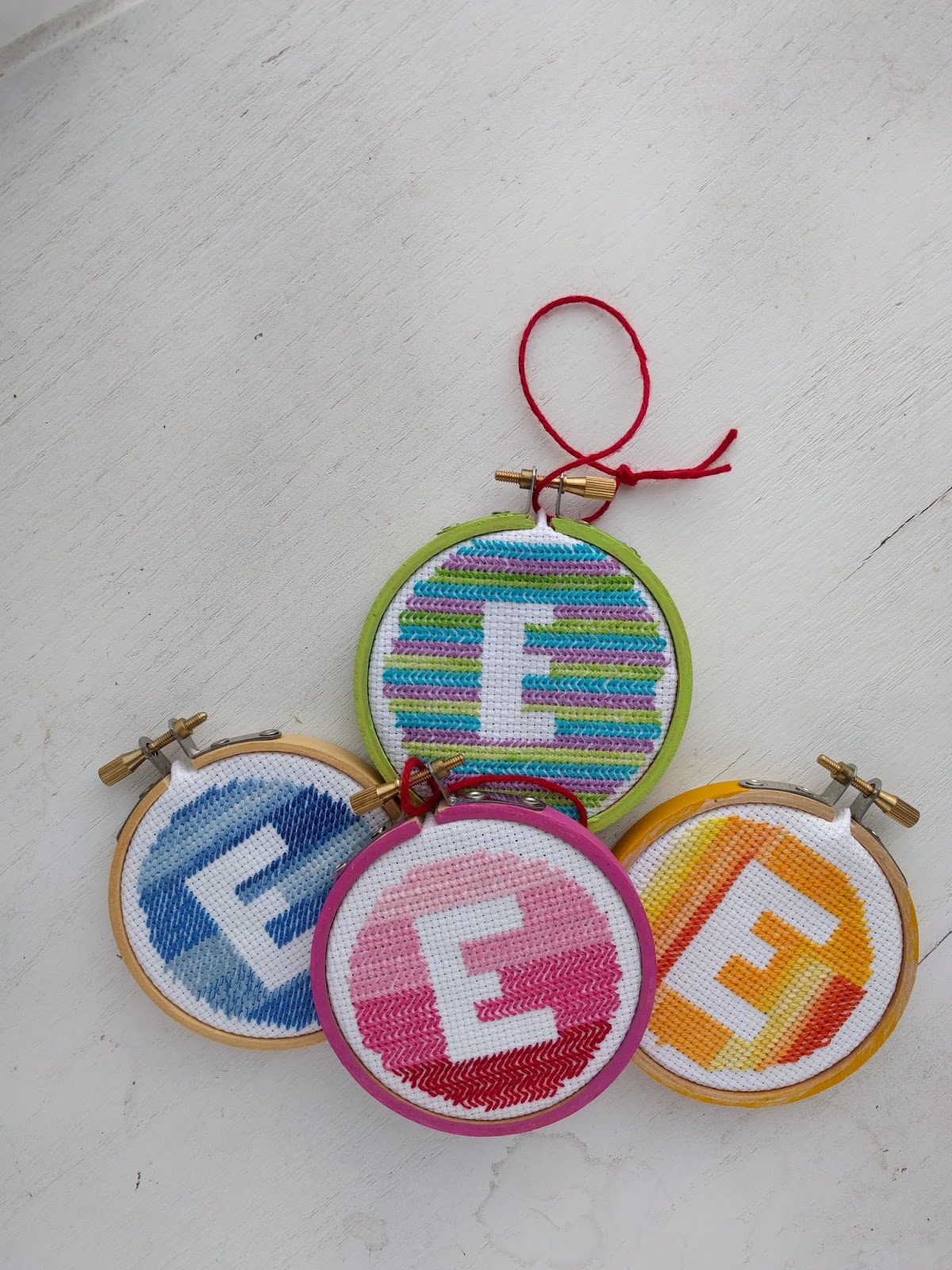 A Lively Hope Cross Stitch Initials Ornaments