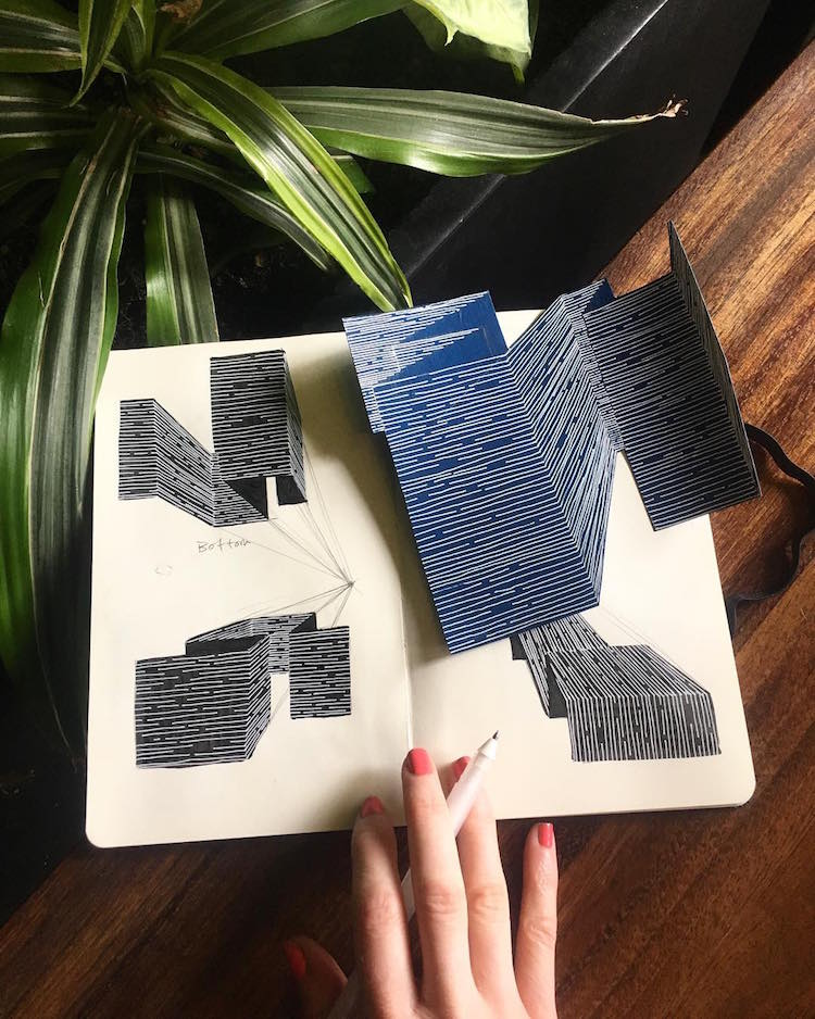 Stunning Hand-Drawn 3D Optical Illusions Play With Depth and Perspective