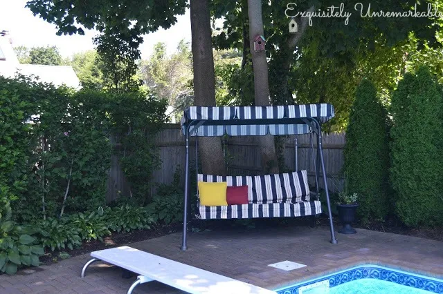 Standing Covered Swing in pool area