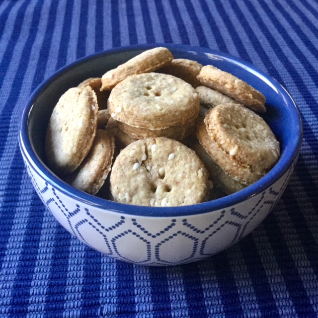 Home Cooked Vegan Whole Grain Sesame Crackers