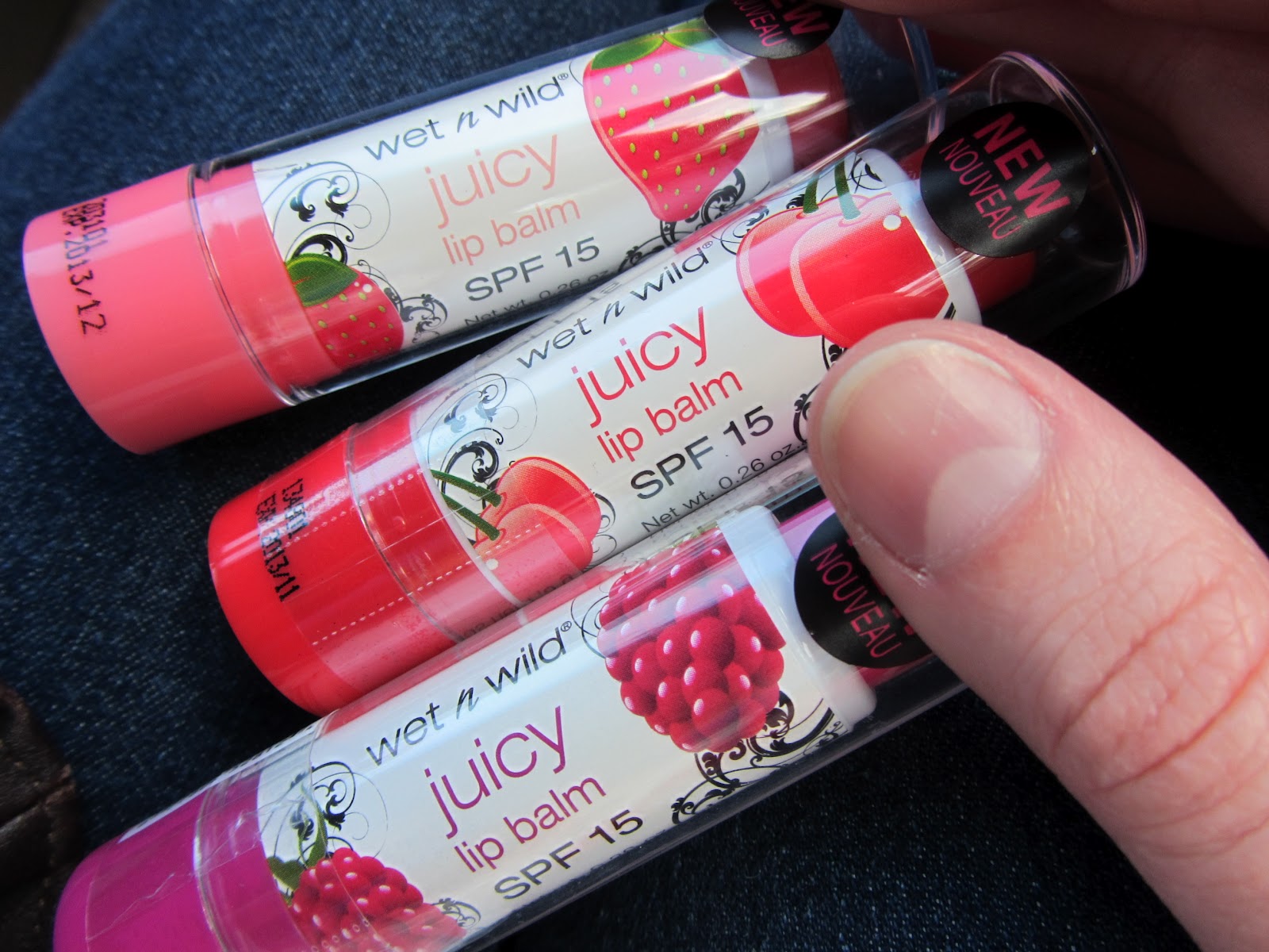 thismakeupgirl wet'n'wild juicy lip balm (strawberry, cherry, raspberry)