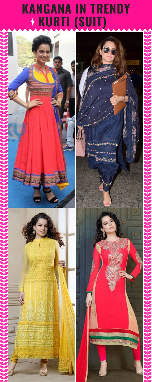 Kangana infographic in suit kurti