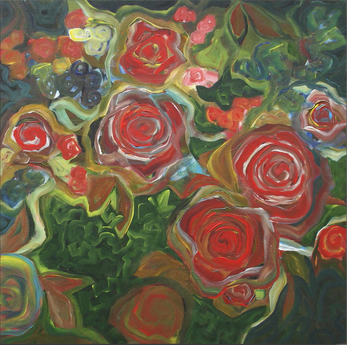 Sage Mountain Studio Abstract Painting of Roses I Dreamed of Roses