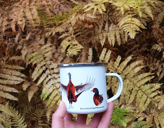 Enamel Pheasant mug by Alice Draws The Line Enamel Pheasant mug by Alice Draws The Line