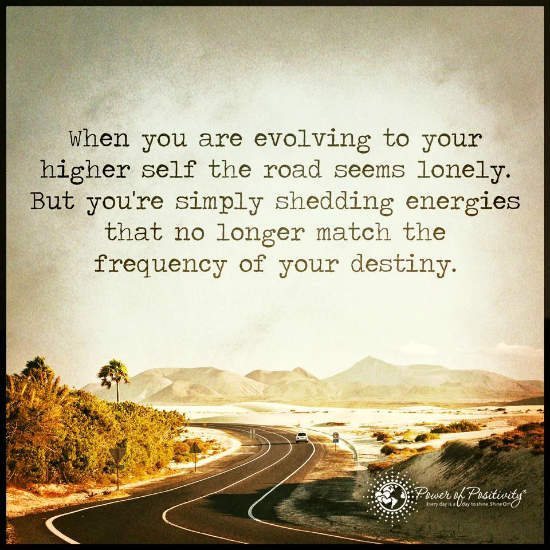 When you are evolving to your higher self the road seems lonely. - 101