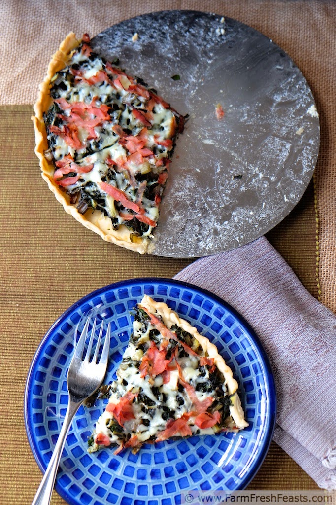 Farm Fresh Feasts Swiss Chard Tart with Ham and Manchego