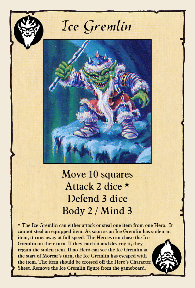 Ye Olde Inn's Community Blog on HeroQuest Custom EU/UK monster cards