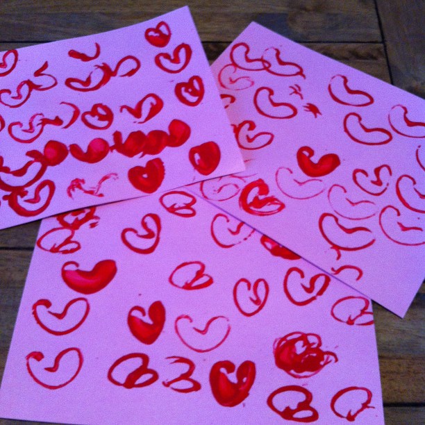 Valentine's Heart Stamps Craft - Three Sisters and Us