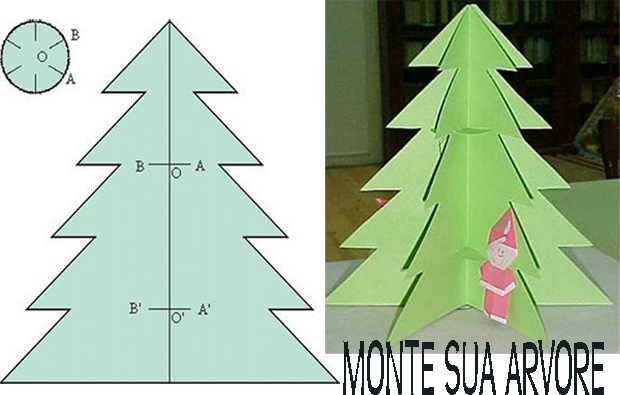 Moldes e modelos de árvore de Natal para montar!-ESPAÇO EDUCAR