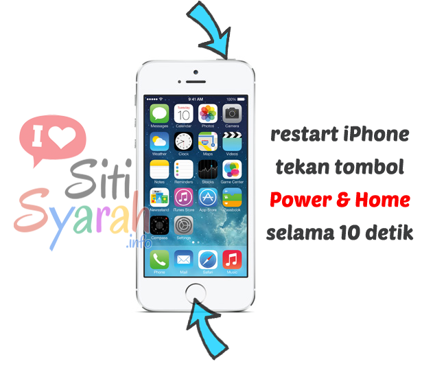 cara restart iphone hang