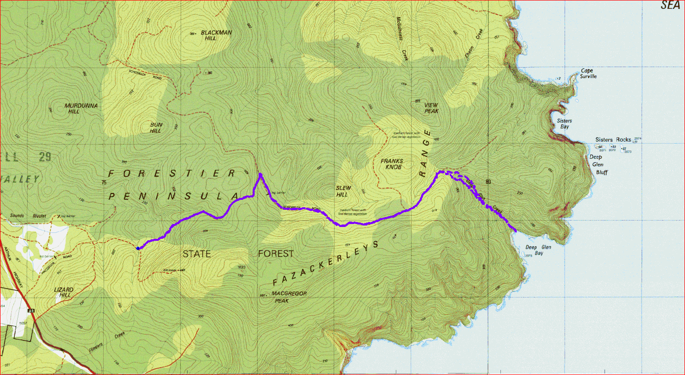 Deep Glen Bay Hiking South East Tasmania