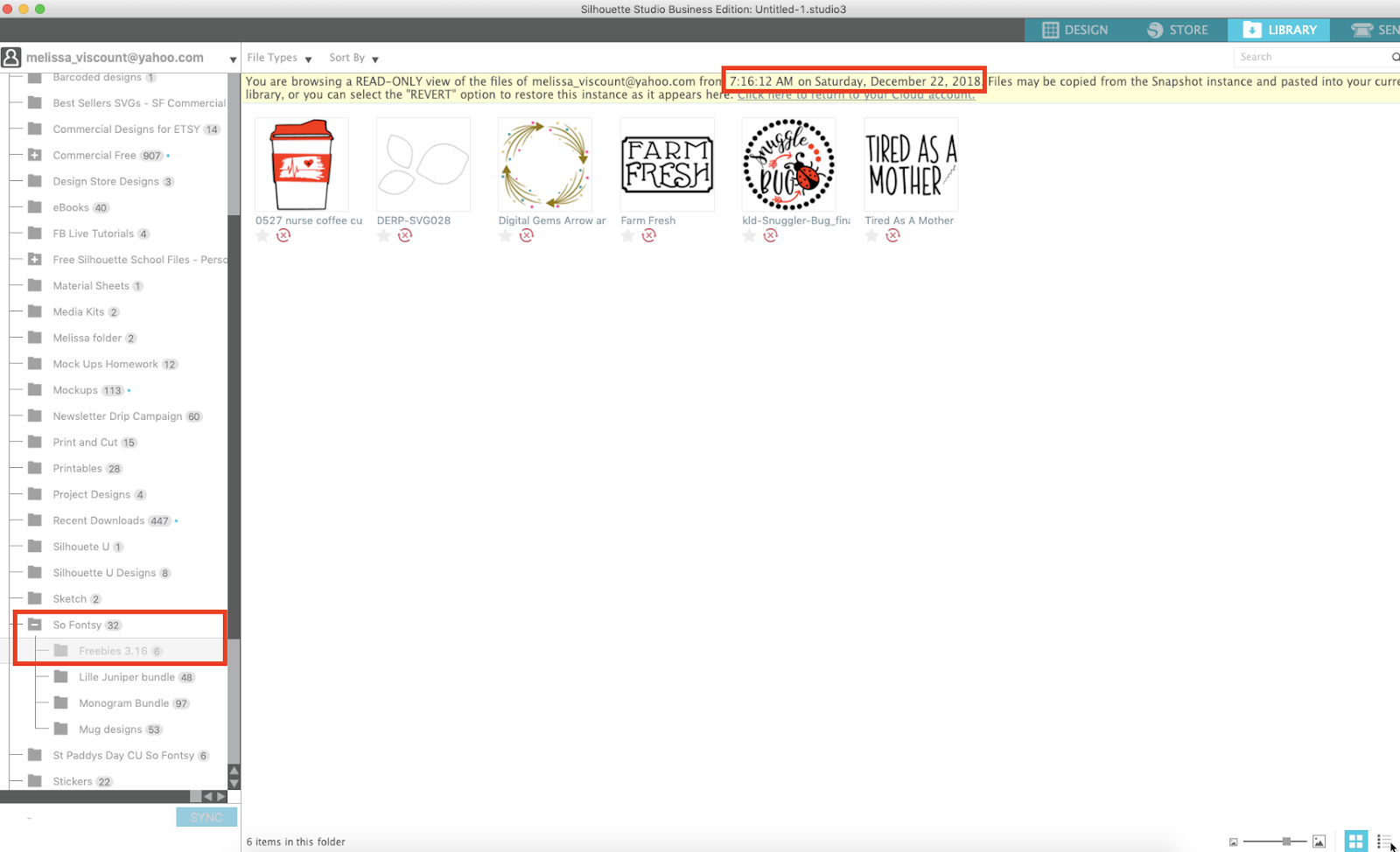 Automatic Library Back Ups in Silhouette Studio V4.2 (Snapshots