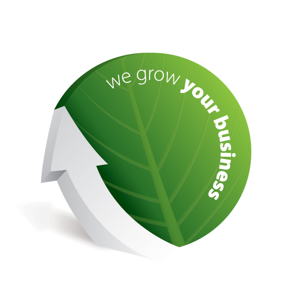 we grow your business green leaves free vector