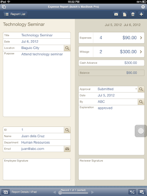 The Mac Office: Expense Report: FileMaker Pro 12 Starter Solution