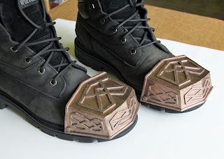 Thorin Oakenshield boot caps cardboard and foam - painted