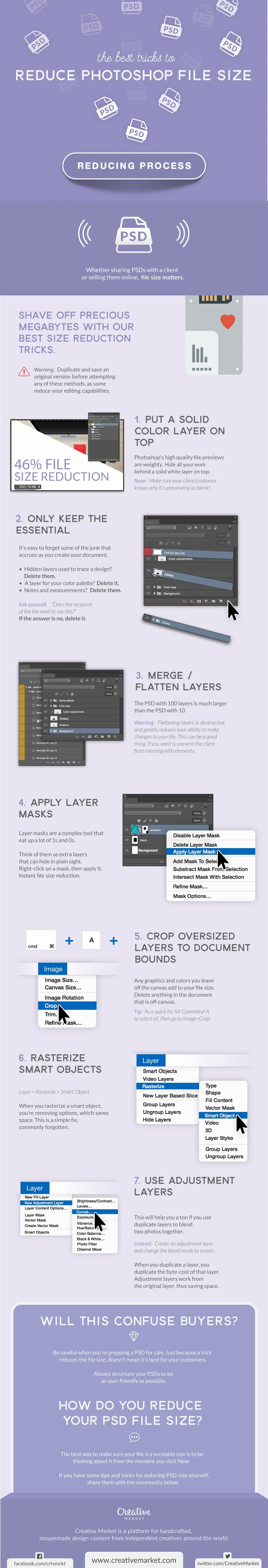 The Best Tricks to Reduce Photoshop File Size - #infographic