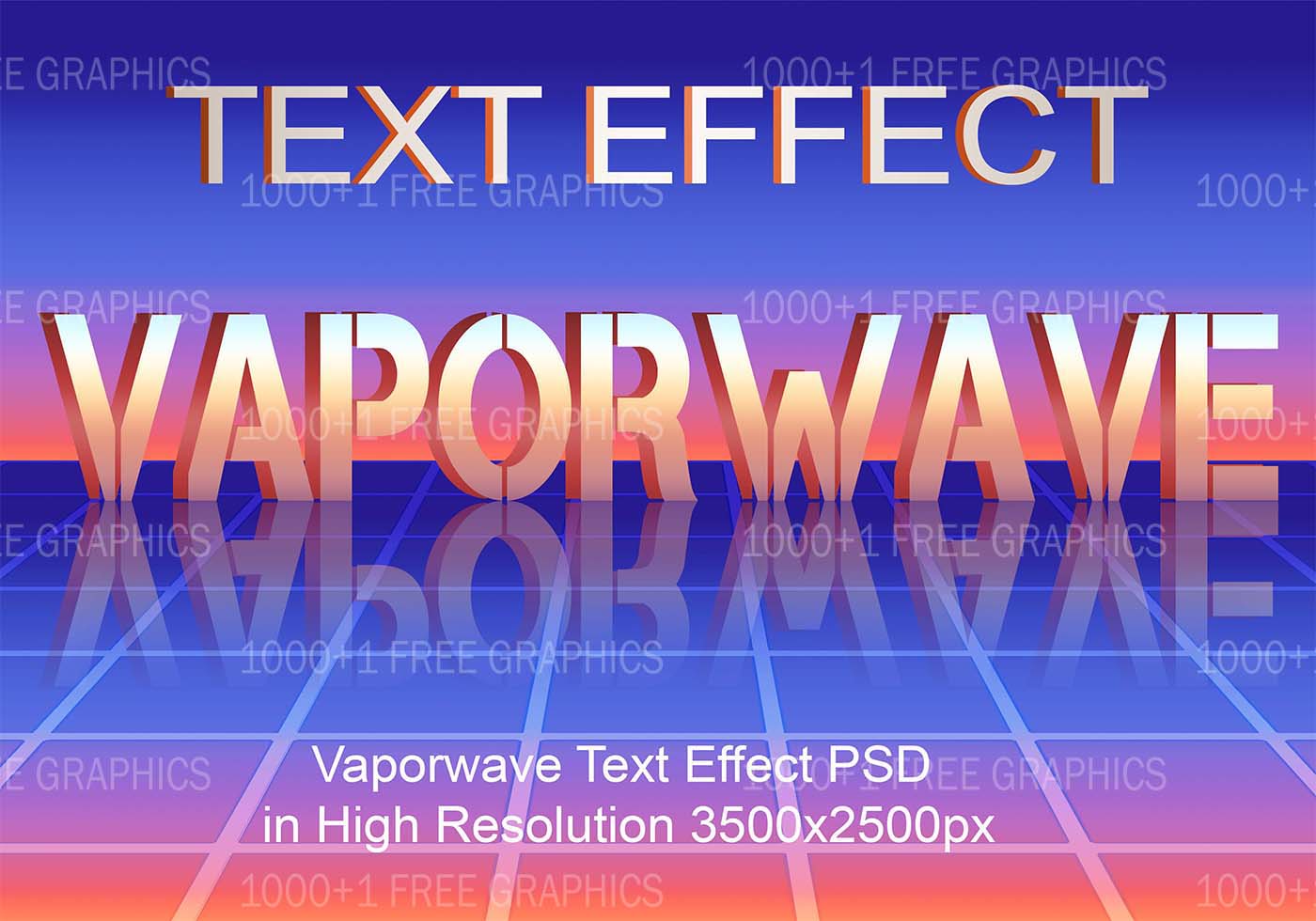 Vaporwave Text Effect PSD Vol.2 | Στάλες στο γαλάζιο