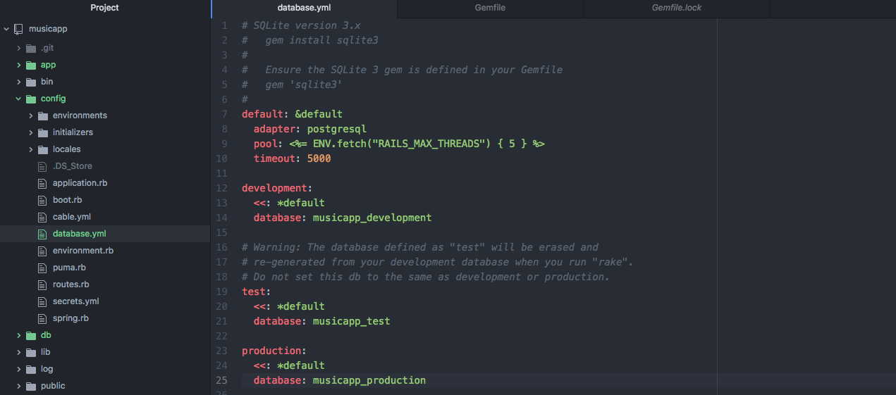 Cambiando base de datos SQLite3 a PostGresql en Ruby On Rails Grapes Code