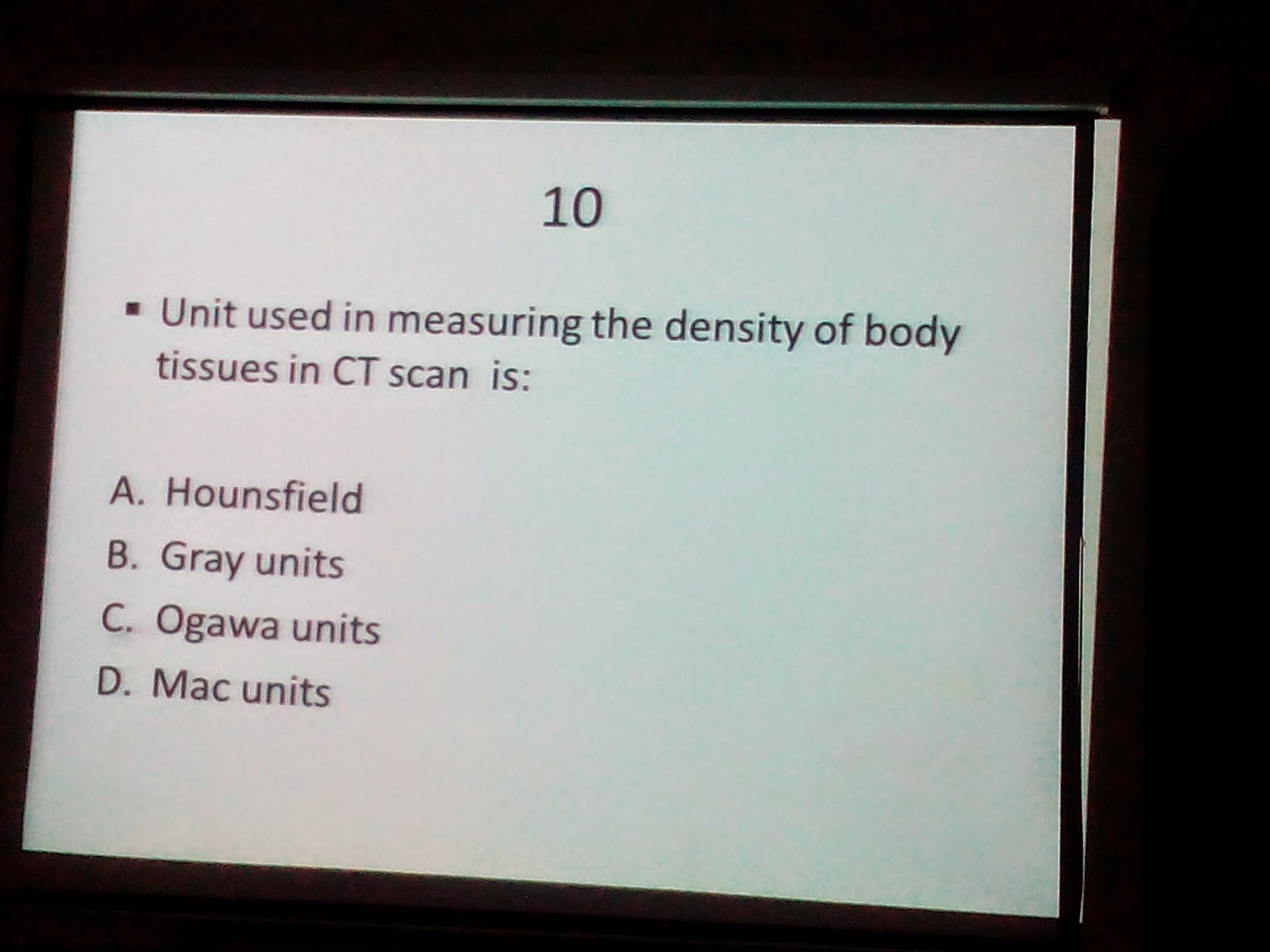 Lecture Slides; Radiology; Midterm test