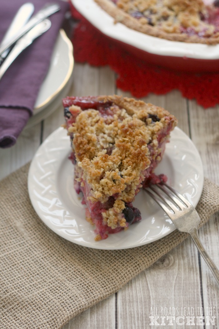 Mixed Berry Crumb Pie with an AllButter PressIn Crust All Roads