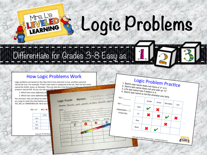Mrs. L's Leveled Learning: DIY Logic Puzzles for Math Class!