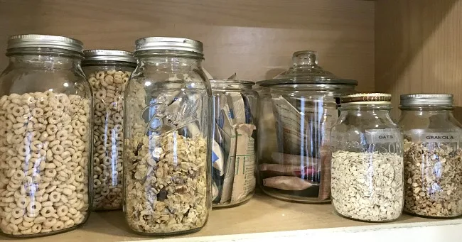 organizing my kitchen cabinets with jars!