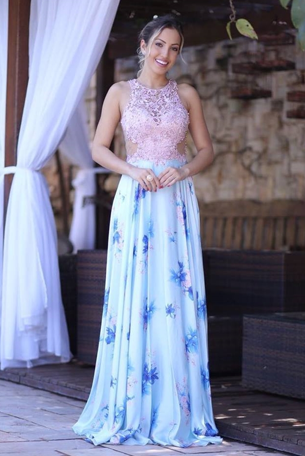 vestido florido longo casamento