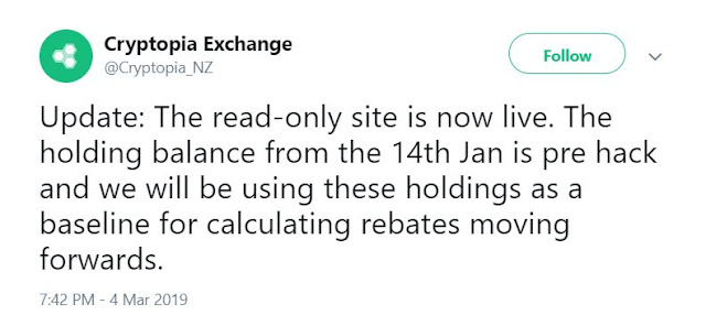 Cryptopia tweet 