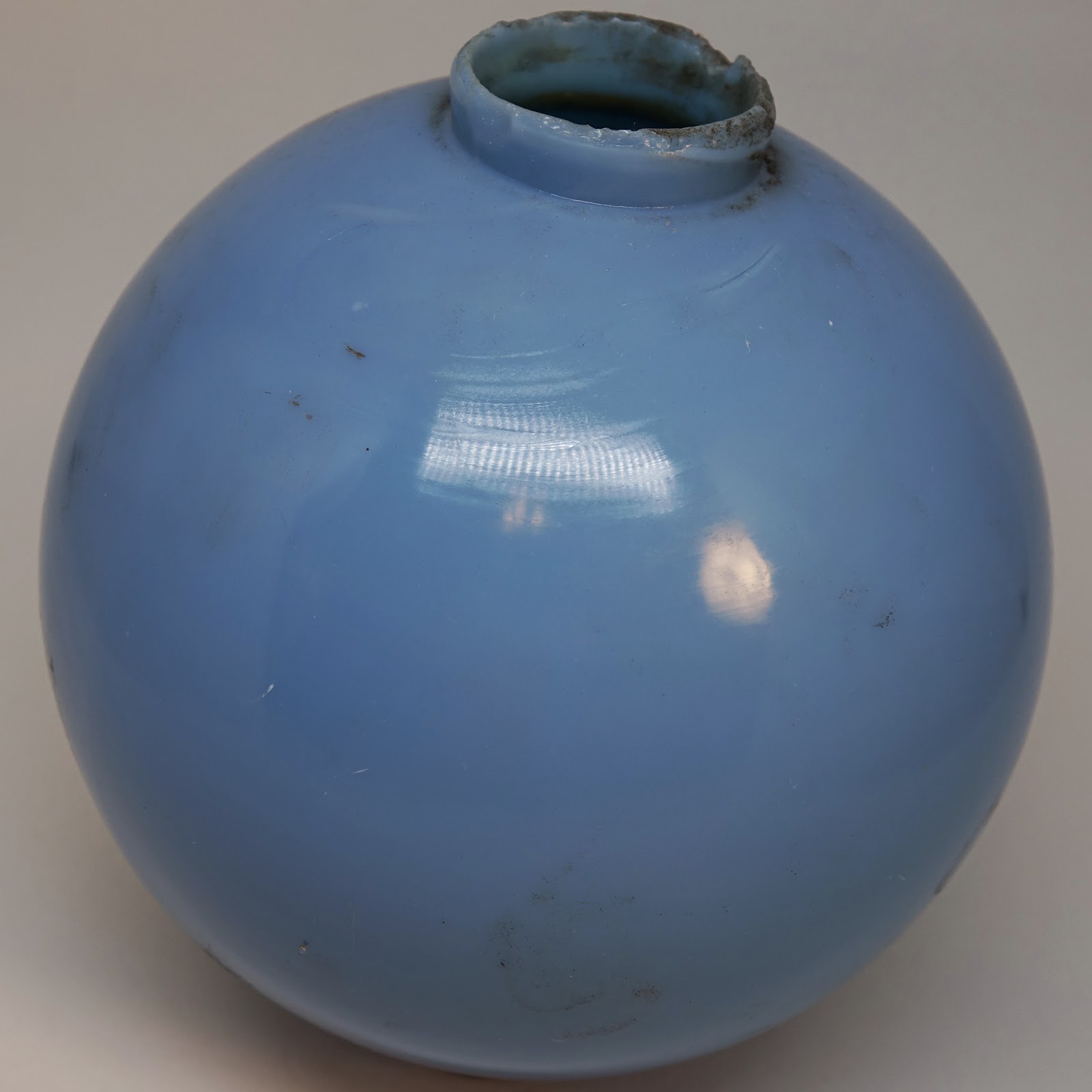 Vintage Lightning Rod Ball Blue Milk Glass Basic eBay