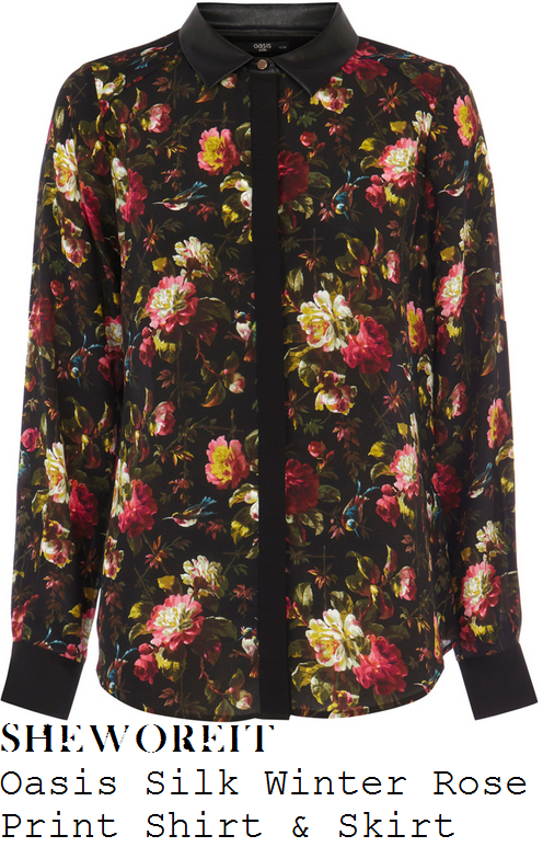 mollie-king-black-winter-floral-print-shirt-and-skirt