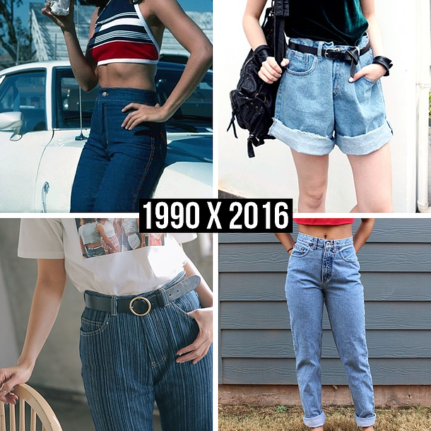 short jeans cintura alta anos 90