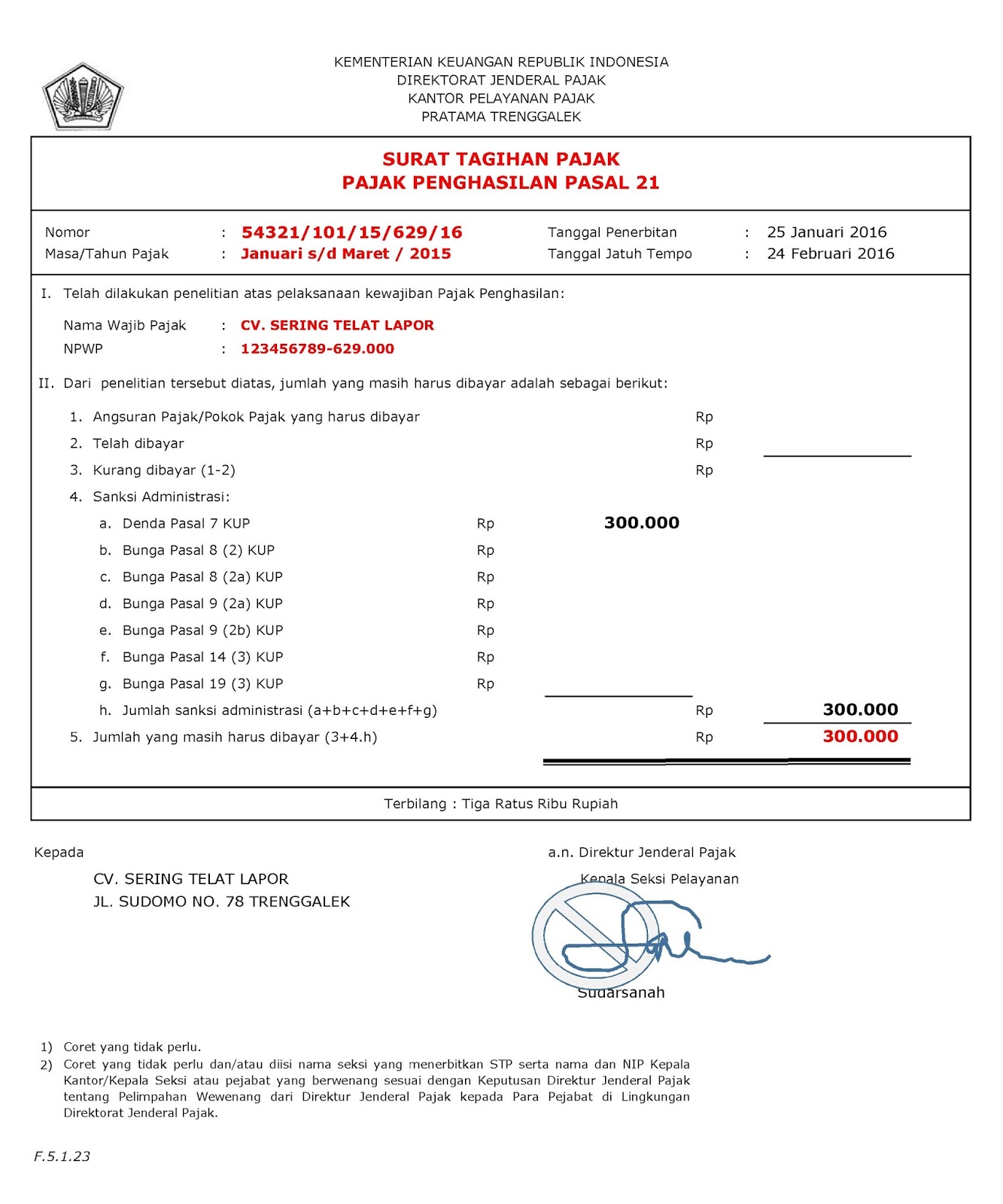 Pajeg Lempung: Bayar - Surat Tagihan Pajak Sanksi 