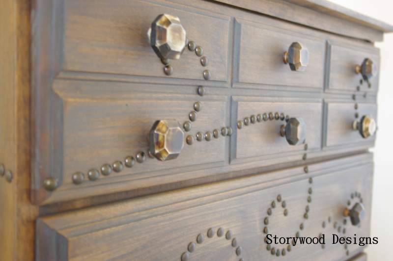 Craft Tutorials Galore at Crafterholic! Nailhead Trim Dresser