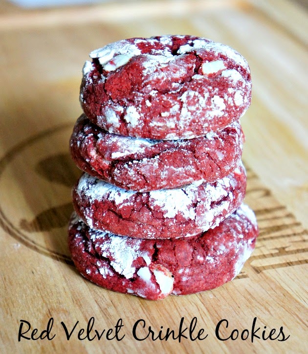 Mint Chocolate Chip Red Velvet Crinkle Cookies by The Rebel Chick