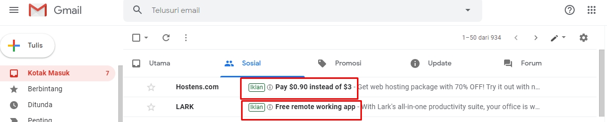 Cara Memasang Iklan Di Email