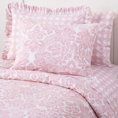 Lattice and Wallpaper Floral Bedding | Pink Bedding Comforter