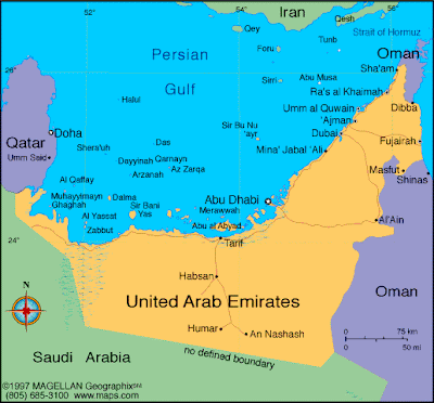 United Arab Emirates Map Political Regional