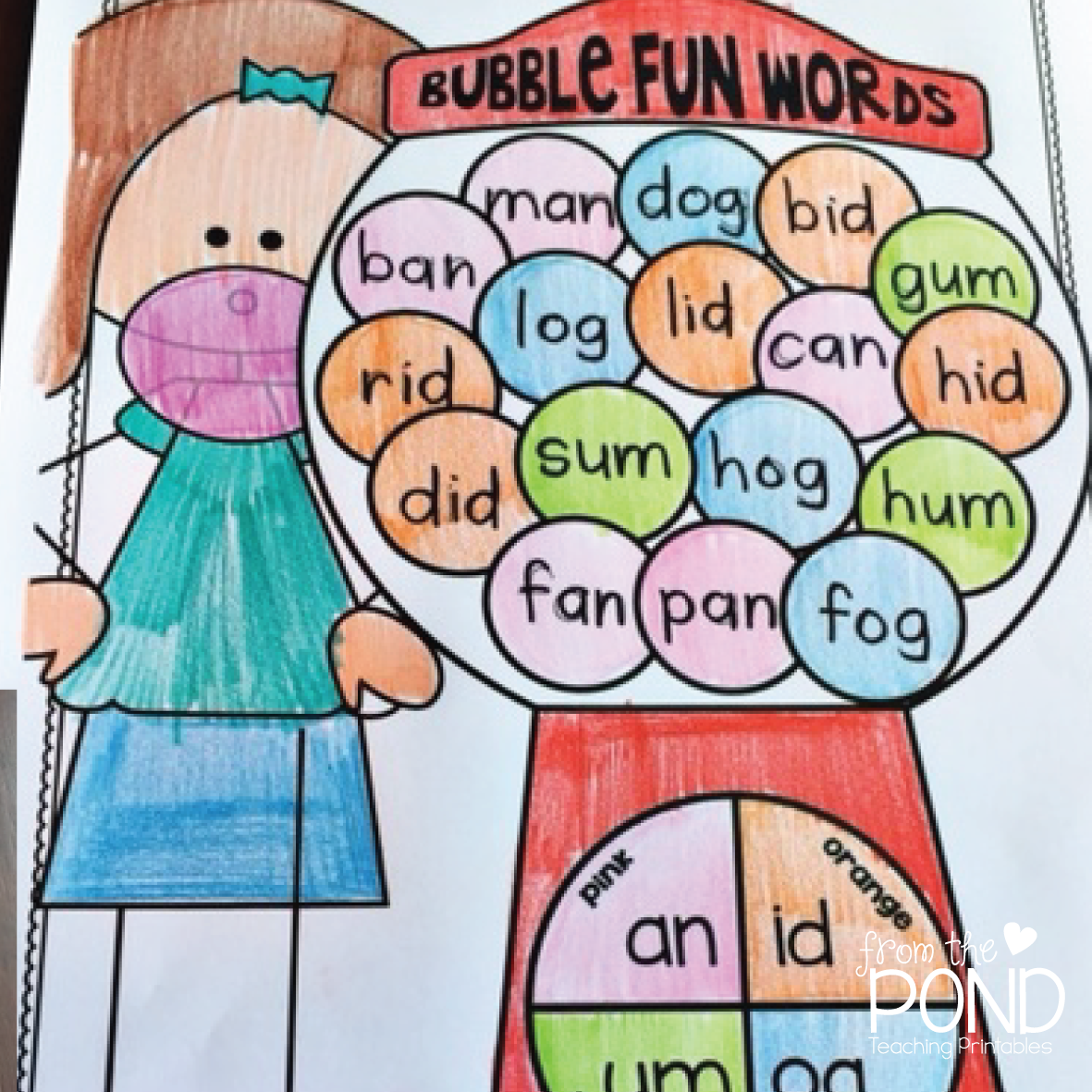 worksheet Cvc Word Worksheets cvc words worksheets bubblegum style from the pond this bubble fun packet will help your students read and write become familiar with word families
